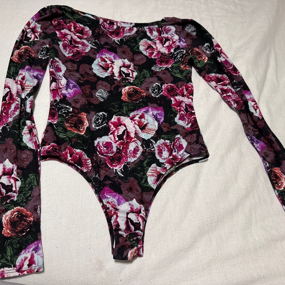 Floral open back top